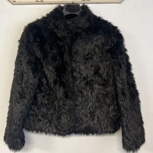 Faux Fur Black Coat Medium